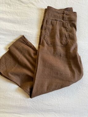 Maeve Colette Rust-Brown Button Front Pants